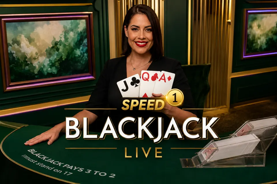 Ilustrasi Speed Blackjack dari Playtech di Live Casino Dimensi69